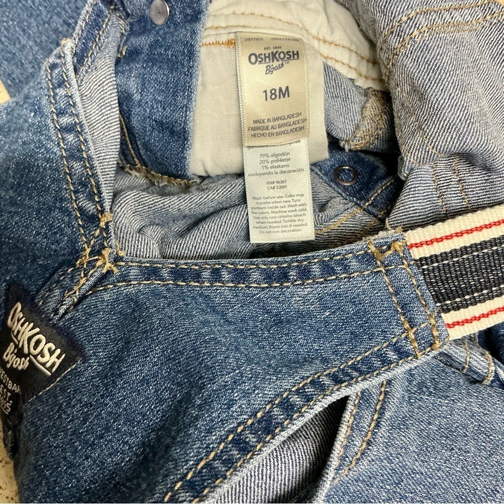 OshKosh B'gosh Blue Denim Overalls size 18 Months - Picture 4 of 4